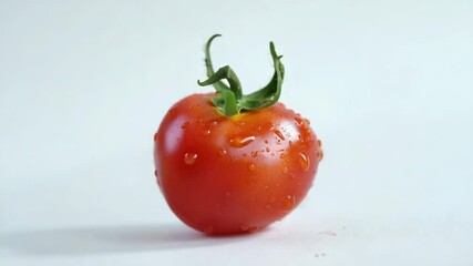Poster - Fresh tomato with dew drops, great for still life or food photography