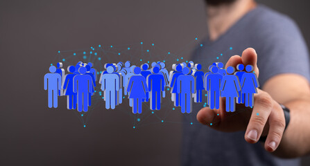 Leinwandbilder - Image of a network of people, illustrating global communication and connection.