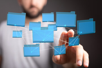 Poster - Abstract image depicting data management and connectivity.