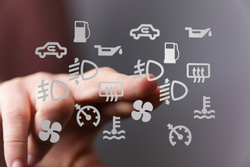 Poster - Learn to recognize and understand common car dashboard warning lights and their meanings.