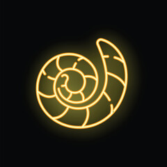 Poster - Neon effect illuminating a nautilus shell, evoking concepts of marine life, nature, and decoration