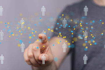 Poster - Visual representation of a global network, showing interconnected individuals and communication.