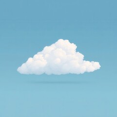 Poster - A fluffy white cloud against a pale blue sky.