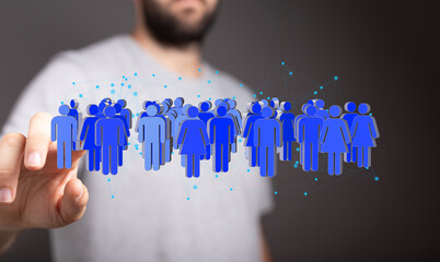 Aufkleber - Image depicting a social network, community, connections, networking, and people.