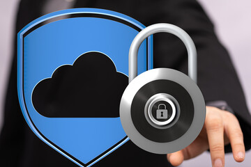 Poster - Protecting your cloud data with robust security measures.  Ensuring privacy and safety.