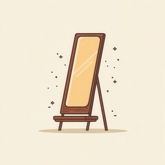 Poster - Wooden easel mirror illustration.