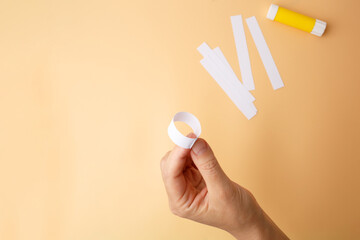 basic paper strip setup with loops and glue stick for online workshops, homeschooling resources, cra