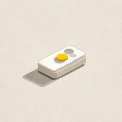 Poster - A simple, light gray, rectangular device with a yellow circle.