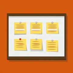 Poster - Bulletin board with blank sticky notes.