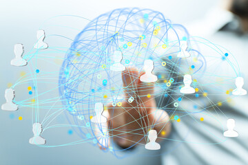 Poster - Abstract image depicting global network, teamwork, and collaboration. Ideal for business concepts.