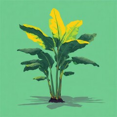 Poster - Vibrant tropical plant illustration against a soft mint backdrop.