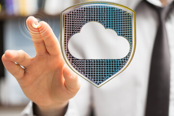 Poster - Protecting your cloud data with advanced security measures.  Ensuring privacy and safety.