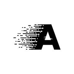 Poster - A black letter a with a fading effect on a white background in a minimalist style graphic design