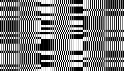 Poster - Black and white abstract geometric pattern with transition effect for sporty and modern background. Vector Format Illustration 