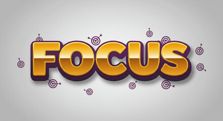 Fototapete - Bold Gold Focus Text Effect  3D Typography Design for Branding and Marketing