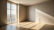 © MstMomela - An empty modern room with large window and sunlight streaming in, creating a bright and airy atmosphere