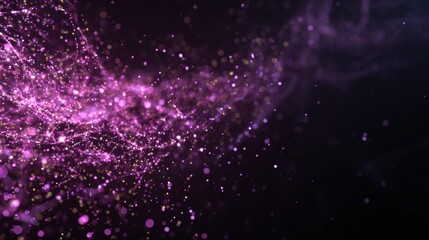 Poster - Abstract pink and purple light trails flow across a dark background creating a magical, glowing effect, perfect for digital art or creative designs