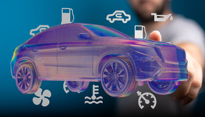 Poster - Convenient online car diagnostics.  Track fuel, oil, and more.