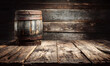 © Daniel - background of barrel and worn old table of wood