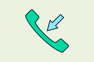 Fototapete - incoming call icon. icon related to UI elements. suitable for web site, app, user interfaces,element, printable etc. flat line icon style. simple vector design editable
