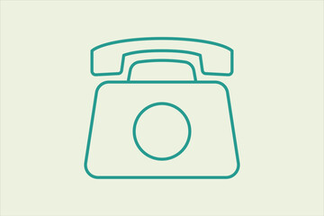 Fototapete - Home telephone icon. icon related to UI elements. suitable for web site, app, user interfaces,element, printable etc. line icon style. simple vector design editable