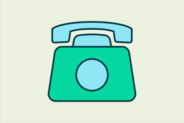 Poster - Home telephone icon. icon related to UI elements. suitable for web site, app, user interfaces,element, printable etc. flat line icon style. simple vector design editable