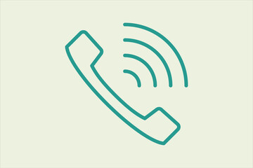 Fototapete - call rings icon. icon related to UI elements. suitable for web site, app, user interfaces,element, printable etc. line icon style. simple vector design editable