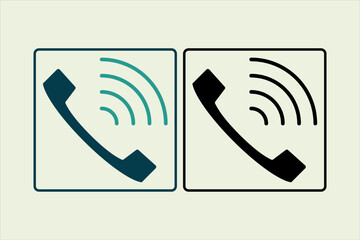 Poster - call rings icon. icon related to UI elements. suitable for web site, app, user interfaces,element, printable etc. solid icon style. simple vector design editable