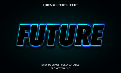 Poster - Blue futuristic text effect with modern glow style for sci-fi, technology, and digital themes