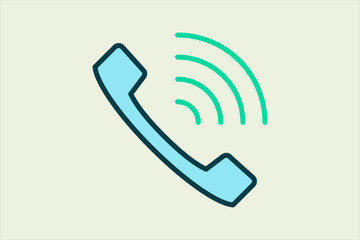Poster - call rings icon. icon related to UI elements. suitable for web site, app, user interfaces,element, printable etc. flat line icon style. simple vector design editable