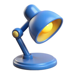 Fototapete - Blue desk lamp 3d render isolated on transparent background