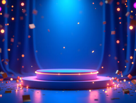 Product booth 3D graphics scene background, festival promotion booth 3d rendering