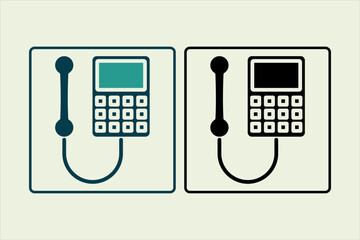 Poster - payphone icon. icon related to UI elements. suitable for web site, app, user interfaces,element, printable etc. solid icon style. simple vector design editable