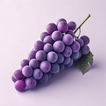 Stylized bunch of purple grapes with a matte finish, featuring smooth rounded shapes and a modern, minimalist design.