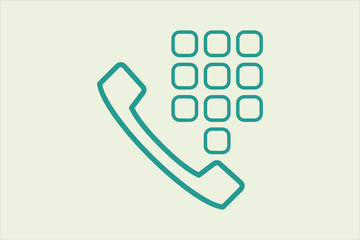 Fototapete - call number icon. icon related to UI elements. suitable for web site, app, user interfaces,element, printable etc. line icon style. simple vector design editable