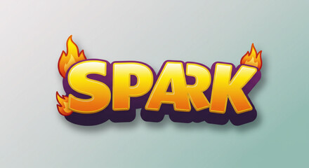 Poster - Fiery Spark Bold Text Effect Design for Logos and Titles