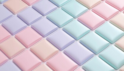 Poster - Colorful Ceramic Grid Tiles For Walls And Floors In Abstract Geometric Mosaic Design. Perfect Decoration For Bedroom, Home, Or Office Backdrop Ads.