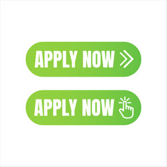 Leinwandbilder - Two green gradient buttons with white text reading apply now one with a double arrow and the other with a click cursor