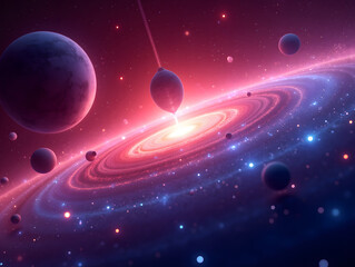 Poster - Particle universe vortex internet technology technology poster background