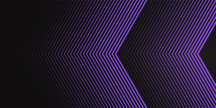 3D black purple techno abstract background overlap layer on dark space with arrows lines effect decoration. Modern graphic design element stripes style concept for web, flyer, card, or brochure cover