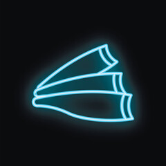 Fototapete - Neon sign illustrating flippers, perfect for businesses related to swimming, diving, and watersports
