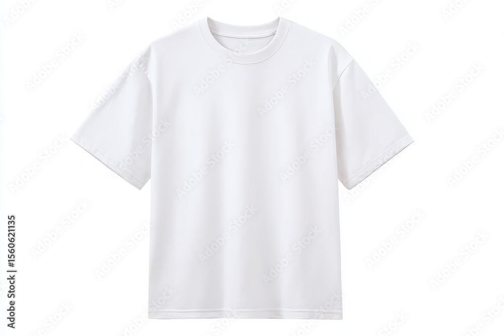 A plain white t-shirt displayed against a minimalist background. The garment features a relaxed fit and classic round neckline, suitable for everyday outfits or personal styling.