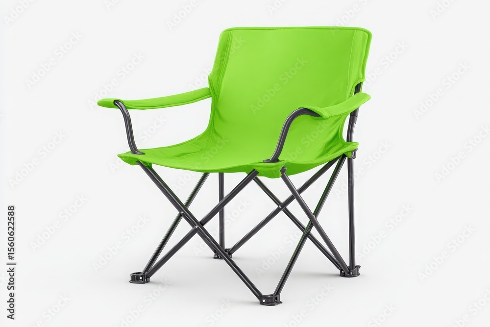 This vibrant green folding chair is designed for convenience and comfort. Ideal for camping, picnics, or outdoor gatherings, it features a lightweight frame and easy setup.
