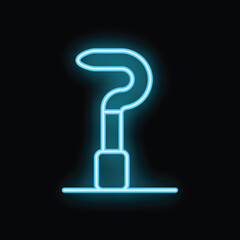 Poster - Neon question mark glowing in blue, representing curiosity and the search for answers