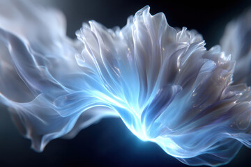 Poster - Ethereal light flows in mesmerizing patterns against a dark backdrop creating a dreamlike effect