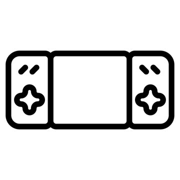 gamepad icon with outline theme and transparent background