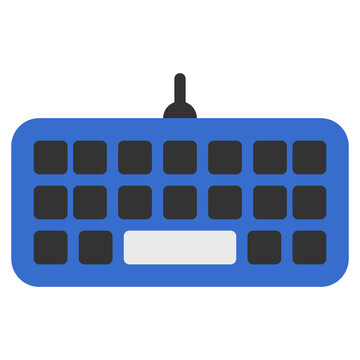 Keyboard icon with flat theme and transparent background