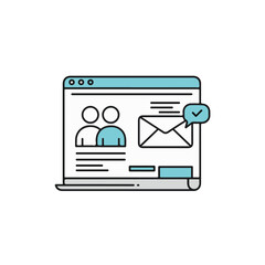 Poster - A stylized illustration of a computer interface for email marketing.