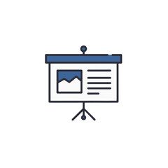 Poster - A minimal presentation screen or a business presentation icon. 