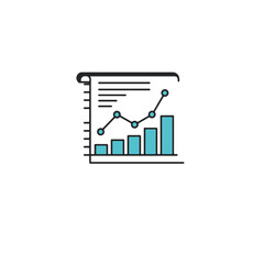 Poster - An icon representing a chart displaying an upward trend, with a clear visual depiction of business growth.